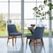 Armen Living Azalea Blue Fabric and Walnut Wood Dining Side Chairs, PK2 LCAZSIWABLU - alternate 2